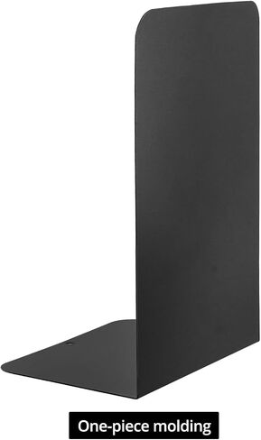 QWORK Bookend، نهايات كتب معدنية سوداء، مجموعة من 4 أزواج من نهايات الكتب شديدة التحمل للأرفف، وسدادات كتب غير قابلة للانزلاق، منظم بسيط للمكتب والمنزل in Saudi Arabia