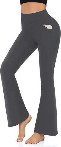 Aoliks Women’s Bootcut Yoga Pants - Flared Leggings for Women High Waisted Workout Lounge Bell Bottom Jazz Dress Pants Navy Blue in Kuwait