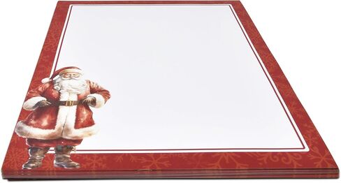 Gift Boutique - Christmas Stationery Paper Letterhead Sheets 100 Pack Holiday Xmas Winter Red Santa Claus Border Design For Writing Letter, Notes, Wedding Invitations & Printing Supplies 8.5" X 11" in Saudi Arabia