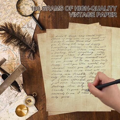 Joyberg 70PCS Vintage Paper 8.5 x 11 in Parchment Paper for Writing Letter writing paper, Decorative Printer Paper for Invitation, Letter, Resume, Award, Diploma, Art, Craft, Certificate Antique Paper in Saudi Arabia