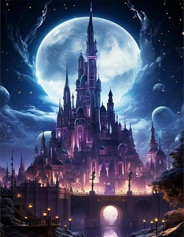 Castle Diamond Painting Kits for Adults - 5D Diamond Art Kits for Adults,Paint with Diamonds Pictures DIY Full Drill Gem Painting Kit Diamond Dots for Home Wall Decor(12x16 inch) in Saudi Arabia
