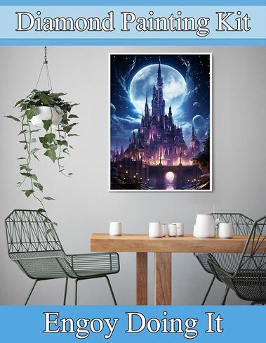 Castle Diamond Painting Kits for Adults - 5D Diamond Art Kits for Adults,Paint with Diamonds Pictures DIY Full Drill Gem Painting Kit Diamond Dots for Home Wall Decor(12x16 inch) in Saudi Arabia
