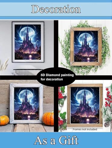 Castle Diamond Painting Kits for Adults - 5D Diamond Art Kits for Adults,Paint with Diamonds Pictures DIY Full Drill Gem Painting Kit Diamond Dots for Home Wall Decor(12x16 inch) in Saudi Arabia