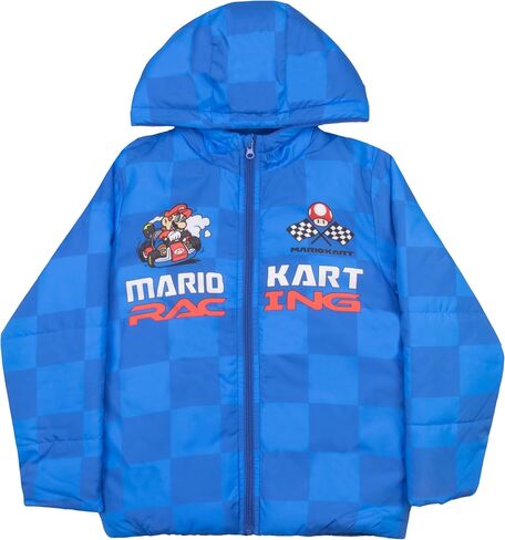 Nintendo Super Mario Bros Winter Jacket for Boys Mario Kart Graphic Print Boys Puffer Winter Coat for Big and Little Kids in Saudi Arabia