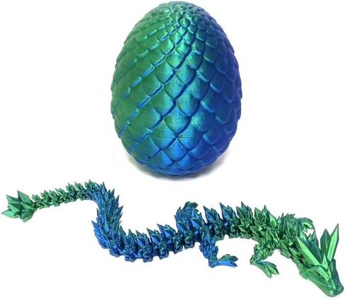 12" 3D Printed Dragon in Easter Eggs, Easter Basket Stuffers, Crystal Dragon Surprise in Eggs, Articulated Dragon, Dragon Fidget Toy, Home Office Decor Executive Desk Toy (Laser Blue) in Saudi Arabia