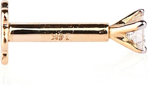 مسمار أنف من الألماس على شكل أميرة مع 6 مم ملولب داخليًا من الذهب الأصفر عيار 14 قيراط بالإضافة إلى خاتم لابريت مونرو in Kuwait