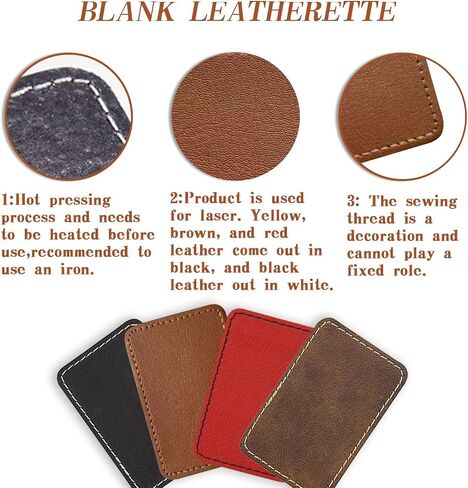 Black Leather Patches for Hats,Blank Laser Engraving Leatherette Sheets,Laserable Engrave Faux Leather with Adhesive Heat Press/Transfer Iron-on(30 Pcs/Rectangle/3 inch×2 inch) in Saudi Arabia