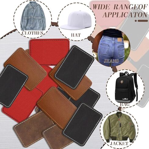 Black Leather Patches for Hats,Blank Laser Engraving Leatherette Sheets,Laserable Engrave Faux Leather with Adhesive Heat Press/Transfer Iron-on(30 Pcs/Rectangle/3 inch×2 inch) in Saudi Arabia