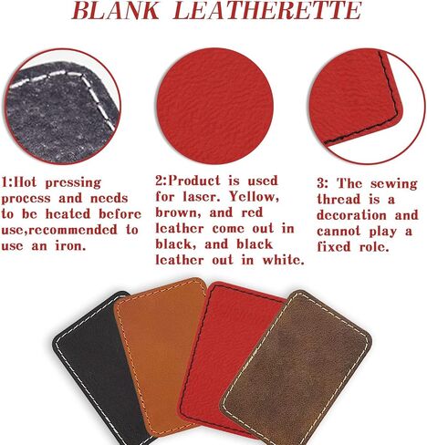 Black Leather Patches for Hats,Blank Laser Engraving Leatherette Sheets,Laserable Engrave Faux Leather with Adhesive Heat Press/Transfer Iron-on(30 Pcs/Rectangle/3 inch×2 inch) in Saudi Arabia