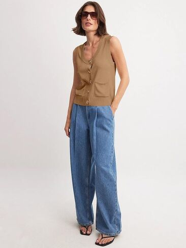 Beautiful Nomad Women's Knit Sweater Vest Sleeveless Tank Tops Casual Y2K Button Down Cardigan Vest Shirts in Kuwait