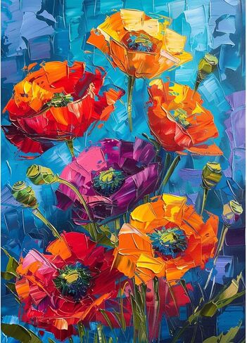 MAXBYE Colorful Flowers Diamond Art Kits for Adults, DIY 5D Full Drill Diamond Arts and Crafts Kits，Diamond Art Painting Accessories for Home Wall Decoration 12x16inch in Saudi Arabia