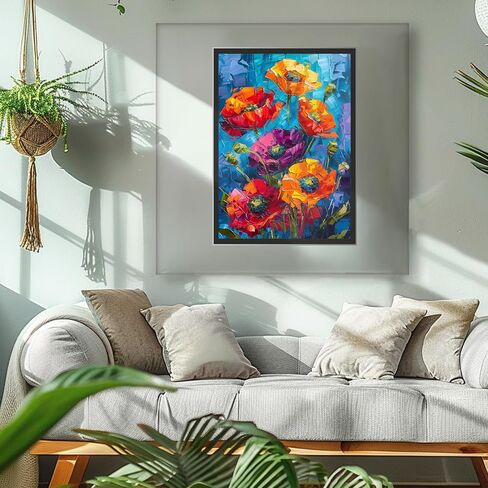 MAXBYE Colorful Flowers Diamond Art Kits for Adults, DIY 5D Full Drill Diamond Arts and Crafts Kits，Diamond Art Painting Accessories for Home Wall Decoration 12x16inch in Saudi Arabia