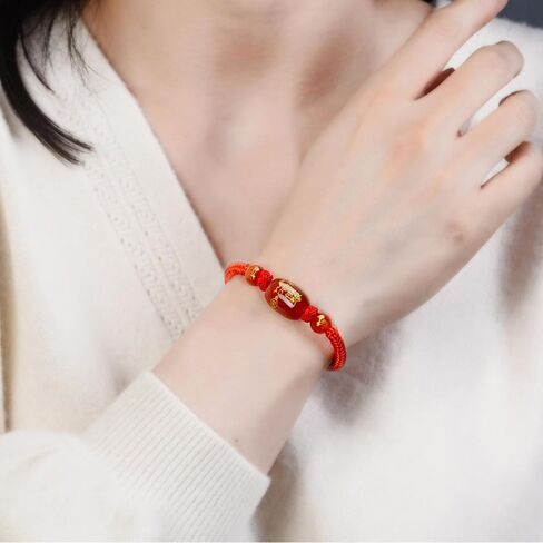 2025 New Year of Snake Bracelets, Adjustable Red String Charm Bracelet Chinese Zodiac Animal Good Luck Braided Bracelet Lucky Snake Charm Braided Red Rope Corded Bracelets Jewelry for Women Men in Kuwait
