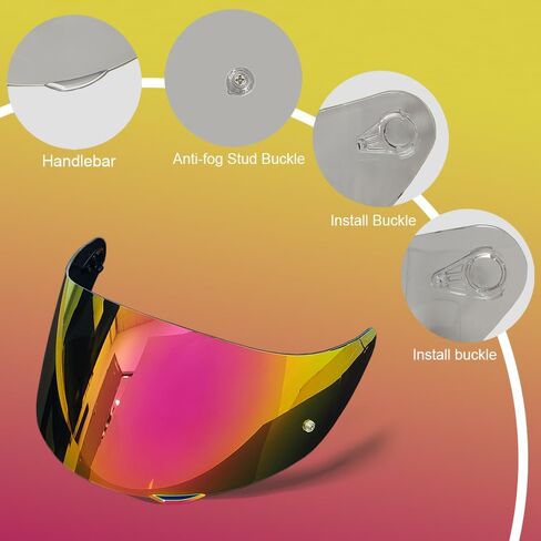 درع خوذة دراجة نارية K1 لـ K1، K1S، K3SV، K5، K5S، واقي خوذة بديل لـ K5 (Revo Pink Gold) in Saudi Arabia