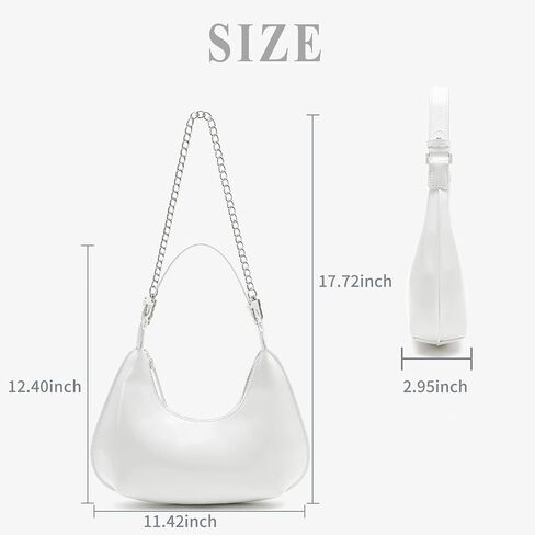Cute Shoulder Bags for Women, Small Going Out Purse Patent Leather Crescent Bag Women's Shoulder Handbags with Zipper Closure in Kuwait