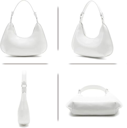 Cute Shoulder Bags for Women, Small Going Out Purse Patent Leather Crescent Bag Women's Shoulder Handbags with Zipper Closure in Kuwait