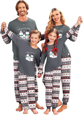 Ekouaer Family Christmas Pajamas Matching Sets Soft Long Sleeve Couple Pjs Xmas Sleepwear Holiday Lounge Set in Kuwait
