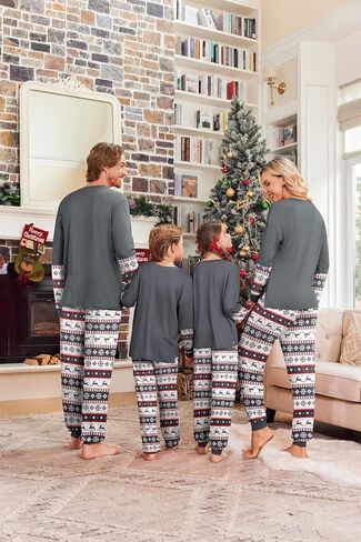 Ekouaer Family Christmas Pajamas Matching Sets Soft Long Sleeve Couple Pjs Xmas Sleepwear Holiday Lounge Set in Kuwait
