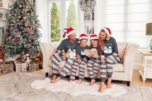 Ekouaer Family Christmas Pajamas Matching Sets Soft Long Sleeve Couple Pjs Xmas Sleepwear Holiday Lounge Set in Kuwait