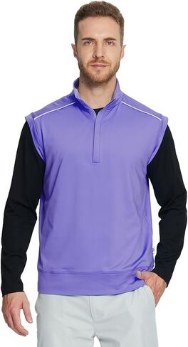 M MAELREG Golf Vests For Men Dry Fit Lightweight Moisture Wicking Performance Sports Breathable Golf 1/4 Zip Pullover Men in Kuwait