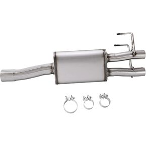 409 Stainless Steel Two Chamber Exhaust Muffler Kit, 3''Inlet/2.25'' Outlet,Direct Fit Exhaust 2009-2018 Ram 1500 (16"-body)