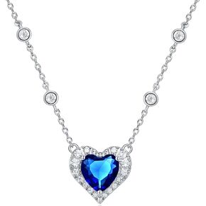 MAARRING Pendant Necklace Earrings Set with AAA Cubic Zirconia, Heart Jewelry Sets for Women Bridal Wedding Birthday Party Valentin's day