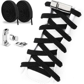Lydia's Deal Elastic Shoe Laces - Elastic No Tie Shoelaces for Adults and Kids Sneakers, One Size Fits All Shoes, Black