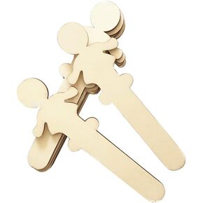 20 Pcs Wooden People Craft Sticks Wood Popsicle Sticks Plant Labels Hair Removal Stick Natural Wood Cutouts Slices for Craft Boys