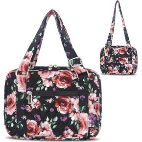 Bible Cover for Women with Adjustable Straps, Large Study Bible Carrying Case Bag with Zip Pocket, 10x7x2.7 Inches