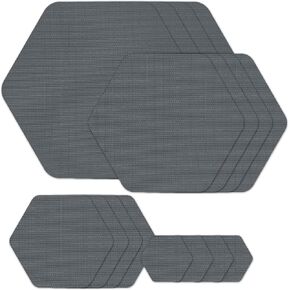 GYGYL Down Jacket Repair Patches, Self-Adhesive Waterproof Nylon Repair Patches for Jackets, Tents, Outdoor Gear and Technical Fabrics, Hex Shapes-16Pcs, Dark Gray in Saudi Arabia