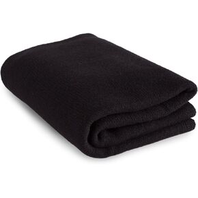 Love Cashmere Luxurious 100% Cashmere Travel Wrap Blanket - Black - Handmade in Scotland