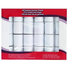 Designers Choice 24 Pack 200 Yard All Purpose Sewing and Quilting Thread (White)
