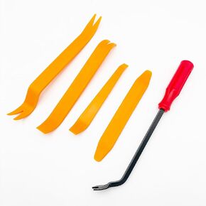 5 PCS Auto Trim Removal Tool Kit, No Scratch Plastic Pry Tool Set for Panel & Audio Dashboard Dismantle, Vehicle Audio Dash Window Molding Remover Tool, Car Accessories (Black)