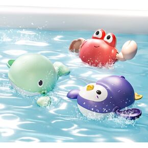 TUMAMA KIDS Baby Bath Toy,Musical Bubble Maker Machine,3 Wind-Up Bathtub Toys,Crab Shower Water Toy for Toddlers Kids Boys Grils,4 Pieces Orange