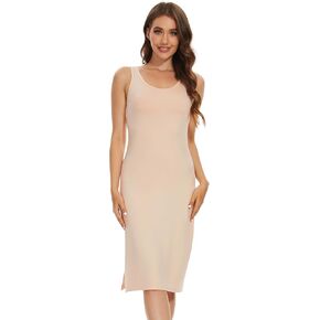 Full Slip for Women Under Dress Sleeveless Tank Top Slip Dress with Wide Straps Nightgown