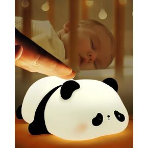 goodenough LED Cute Panda Night Light 3 Level Dimmable Nursery Night Light Squishy Silicone Night Light Rechargeable Bedside Touch Lamp for Room Decor, Cute Gifts Stuff for Boys Girls Baby Children
