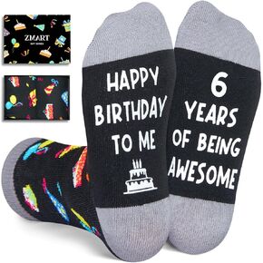 Zmart 6th Birthday Gifts for Boys - Socks for Boys Girls Age 6, Presents for 6 Year Olds, 6 Year Old Boy Gift Ideas, Black