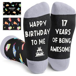 Zmart 17th Birthday Gifts Ideas for Boys - Socks for 17 Year Old Boys Girls, Gifts for Teen Boys Girls Age 17