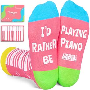HAPPYPOP Piano Gifts for Girls Boys - Funny Music Gifts for Kids, Music Lovers Piano Socks 7-9 Years