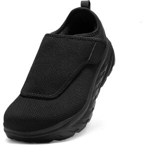 OrthoComfoot Men's Orthopedic Diabetic Extra Wide Walking Shoes: Comfortable Adjustable Easy Top Arch Support Slip-Ons for Swollen Feet, Casual Orthotic Plantar Fasciitis Shoes for Foot and Heel Pain
