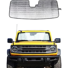مظلة الشمس للزجاج الأمامي Savadicar متوافقة مع 2021-2024 Ford Bronco (ليست للرياضة)، مظلات النافذة الأمامية للأشعة فوق البنفسجية والحماية من حرارة الشمس، هيكل من رقائق الألومنيوم ثلاثي الطبقات، فضي in Kuwait