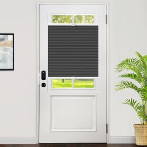 LazBlinds ظلال خلوية لاسلكية، تعتيم من أعلى إلى أسفل إلى أعلى ظلال قرص العسل للمنزل، ستائر الأبواب الفرنسية، ستائر عازلة للحرارة تحجب الضوء للنوافذ، الأبواب الأمامية، 25 بوصة عرض × 40 بوصة ارتفاع، أسود