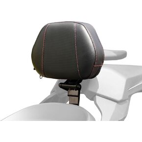 Ballistic Red Stitch Driver Backrest for Can Am Ryker 600 900 Sport & Ryker Rally Edition 2019-2023 Accessories, Adjustable Angle Lumbar Support Driver Back Rest Kit By Show Chrome 41-416CRED