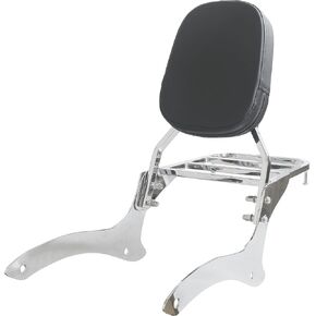 Chrome Passenger Backrest VStar 1100 Sissy Bar with Luggage Rack Fits for 2000-2011 Yamaha V Star XVS 1100 Classic Dragstar XVS 1100 Classic