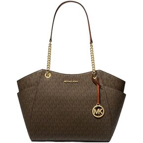 Michael Michael Kors Jet Set Travel Large Shoulder Bag Signature Logo Brown in Kuwait