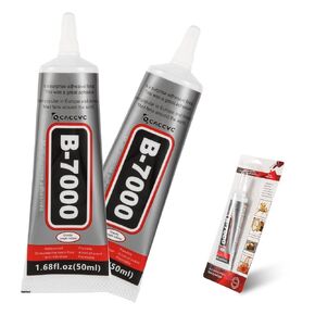 B-7000 Glue Clear for Rhinestone Crafts 15ML B7000 Glue Clear with Precision Tip, B7000 Jewelry Rhinestones Adhesive for Jewelry Making Metal Glass Wood Leather Model School Crafts 4pcs 0.5oz