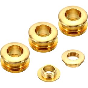PATIKIL 8mm(1/3 inch) Solid Brass Hole Eyelets, 4 Pcs Arc Surface Self Backing Grommets with Washer for Shoes Clothes Crafts Bag Leather Craft, Black