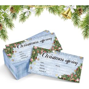 Cholemy 500 Pcs Christmas Offering Envelopes for Church 6.3 x 3.1 Inch Tithes and Offering Envelopes for Church Religious Tithe Donation Envelopes Bulk Christmas Church Supplies(Christmas Ball)