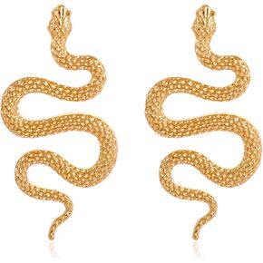 Coral Snake Earrings for Women Halloween Snake Hoop Earrings Gothic Snake Hoop Earrings Vinatge Dragon Earrings for Cosplay Costume Accessoires