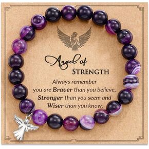 Strength Angel Bracelet Inspirational Gifts for Women, Encouragement Spiritual Jewelry Cheer Up Gifts for Women Friends Sisters